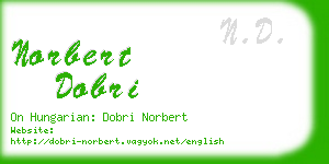 norbert dobri business card